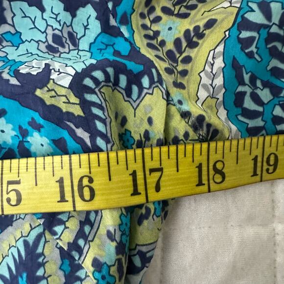 Beth Bowley Dress Womens 8 Blue Paisley Cotton Silk Mini Ruffle Dainty Romantic - Picture 8 of 12